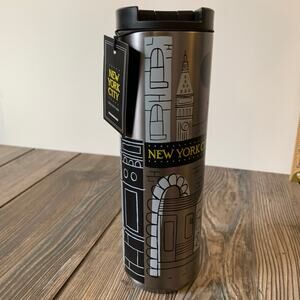 NWT Starbucks New York City Collection Black Silver Vacuum Insulated Tumbler NY